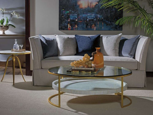 Artistica Home - Signature Designs Crystal Stone Round End Table - Gold foil finish - 2023-950 veiw 2