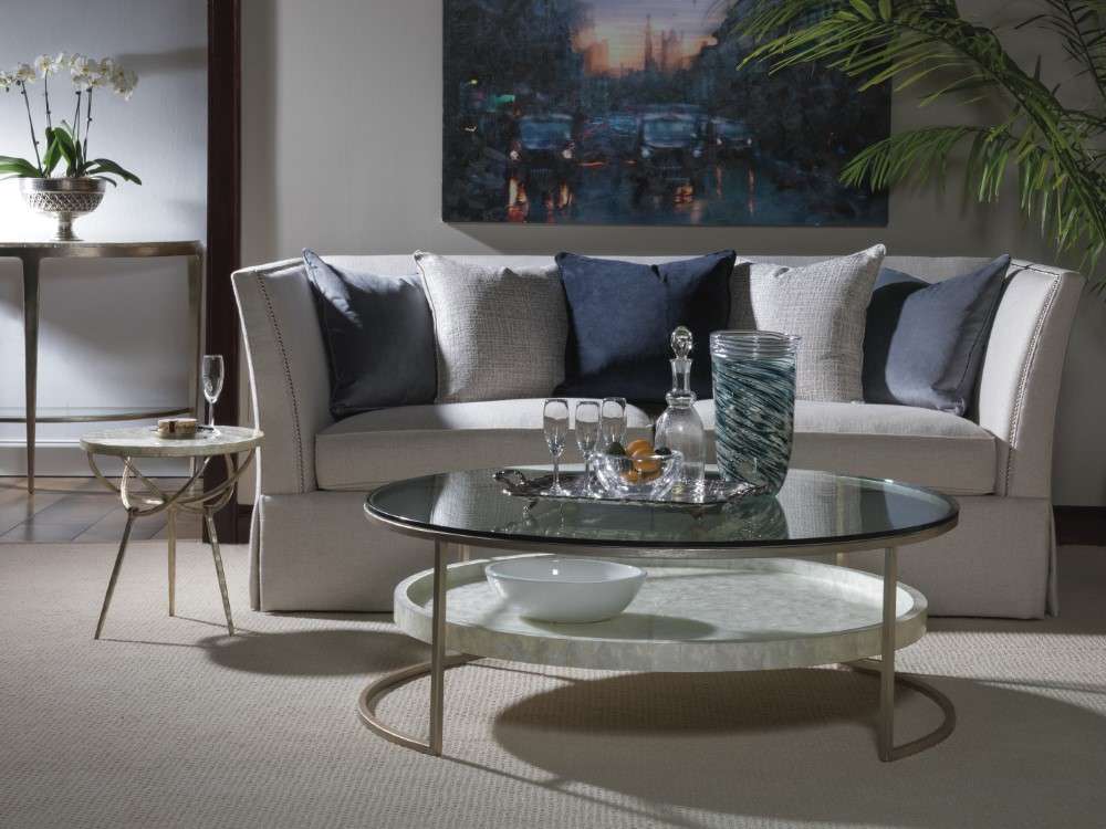 Artistica Home - Signature Designs Cumulus Capiz Large Round Cocktail Table - 50W x 50D x 18.5H - 2156-941C veiw 2