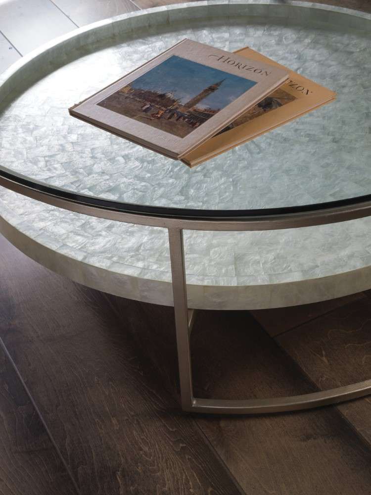 Artistica Home - Signature Designs Cumulus Capiz Large Round Cocktail Table - 50W x 50D x 18.5H - 2156-941C veiw 3
