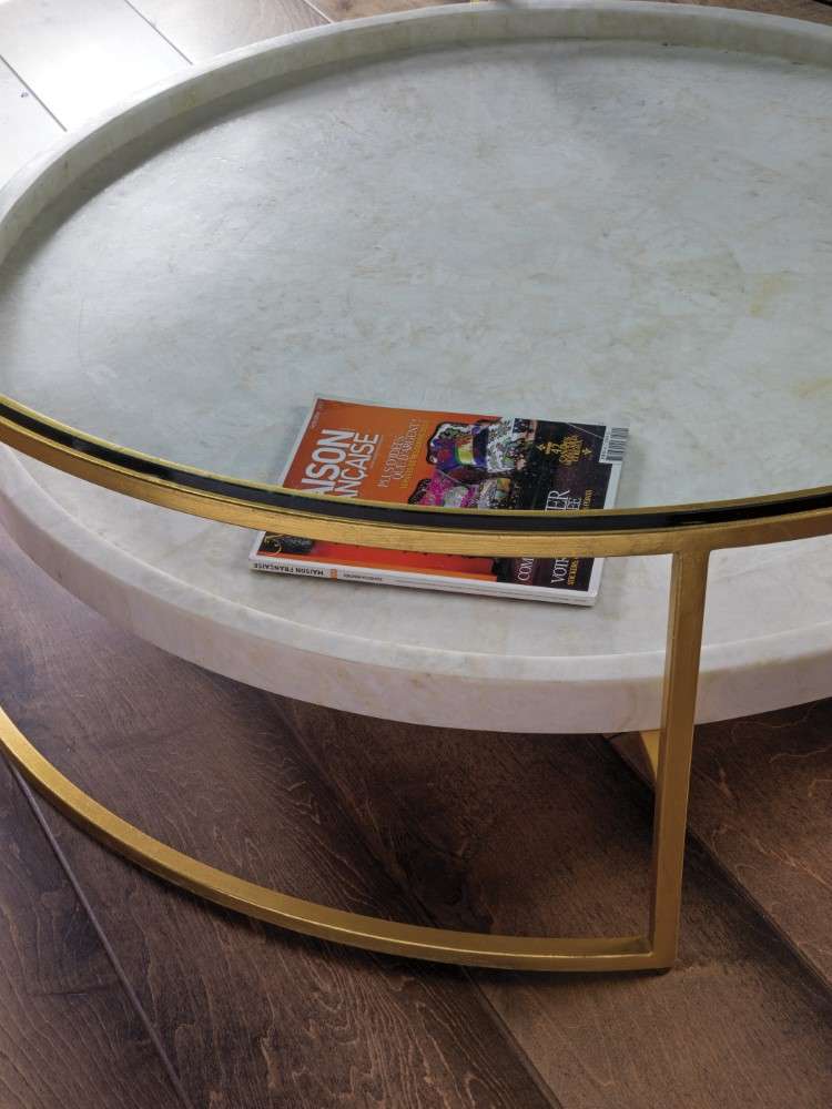 Artistica Home - Signature Designs Cumulus Large Round Cocktail Table - Gold foil finish - 2024-941C veiw 2