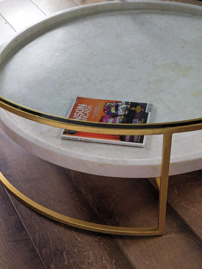 Artistica Home - Signature Designs Cumulus Large Round Cocktail Table - Gold foil finish - 2024-941C veiw 2