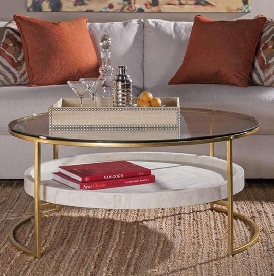 Artistica Home - Signature Designs Cumulus Round Cocktail Table - Gold foil finish - 2024-943C veiw 1