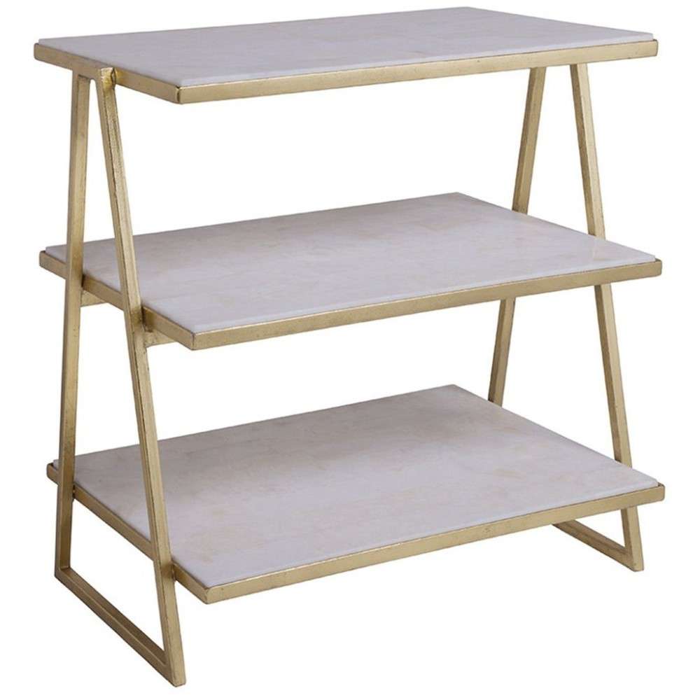 Artistica Home - Signature Designs Cumulus Triangular Tier Table - Gold foil finish - 2024-958 veiw 1
