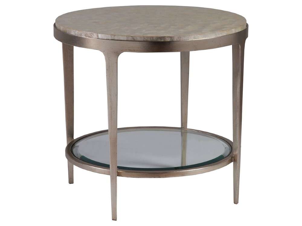 Artistica Home - Signature Designs Gravitas Round End Table - Champagne foil finish - 2050-953C veiw 1
