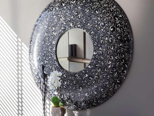 Artistica Home - Signature Designs Mariana Round Mirror - Black - 2047-902 veiw 1