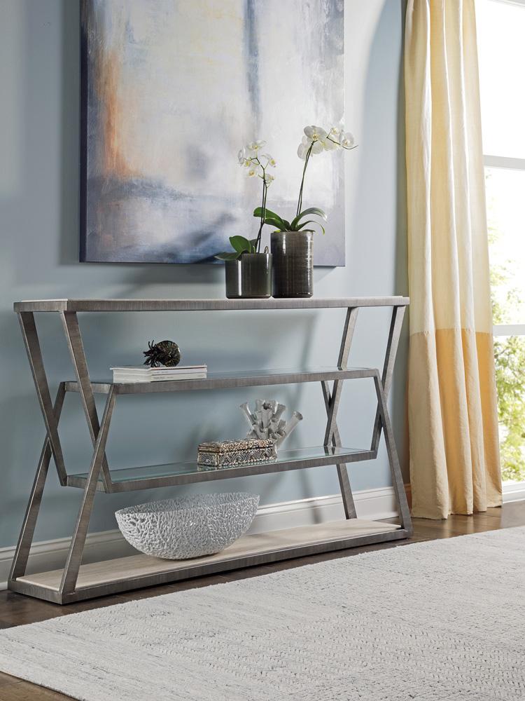 Artistica Home - Signature Designs Adamo Silver Gray Console, Silver Leaf - 2273-966 veiw 2
