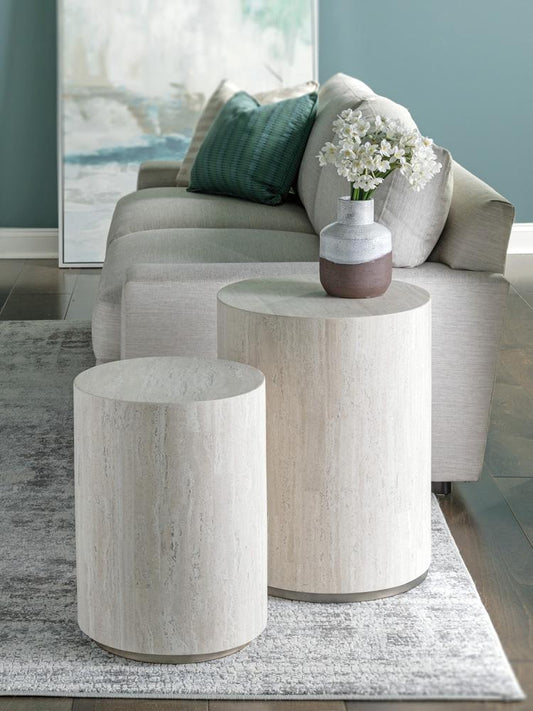 Artistica Home - Signature Designs Cassio Round Drum Spot Table, Creamy White - 2317-950 veiw 2