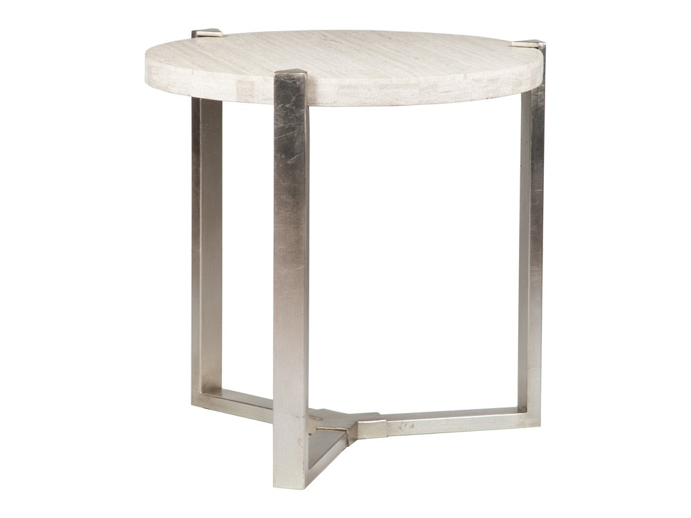 Artistica Home - Signature Designs Denizen Round Lamp Table, Silver Leaf - 2303-953 veiw 1
