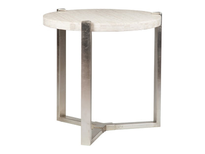 Artistica Home - Signature Designs Denizen Round Lamp Table, Silver Leaf - 2303-953 veiw 1