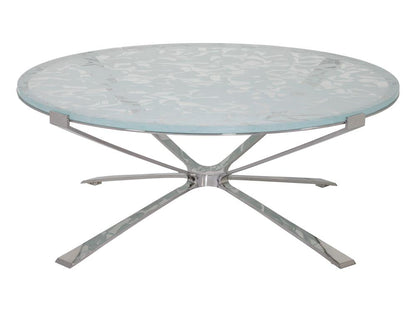 Artistica Home - Signature Designs Snowscape Round Cocktail Table, Stainless Steel - 2301-943C veiw 1