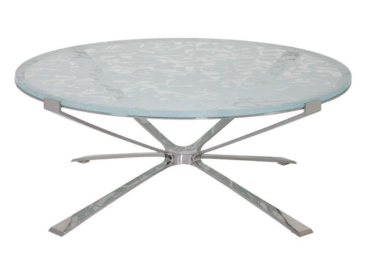 Artistica Home - Signature Designs Snowscape Round Cocktail Table, Stainless Steel - 2301-943C veiw 1