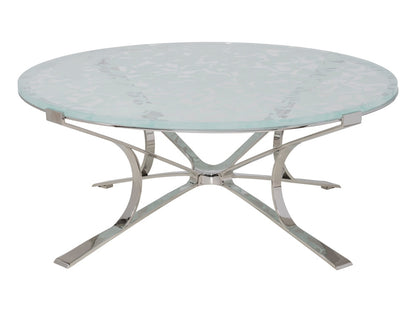 Artistica Home - Signature Designs Snowscape Round Cocktail Table, Stainless Steel - 2301-943C veiw 3