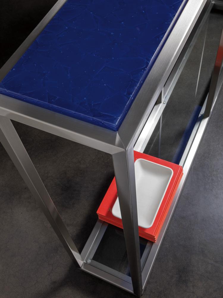 Artistica Home - Signature Designs Ultramarine Shallow Console, Stainless Steel - 2288-966 veiw 3