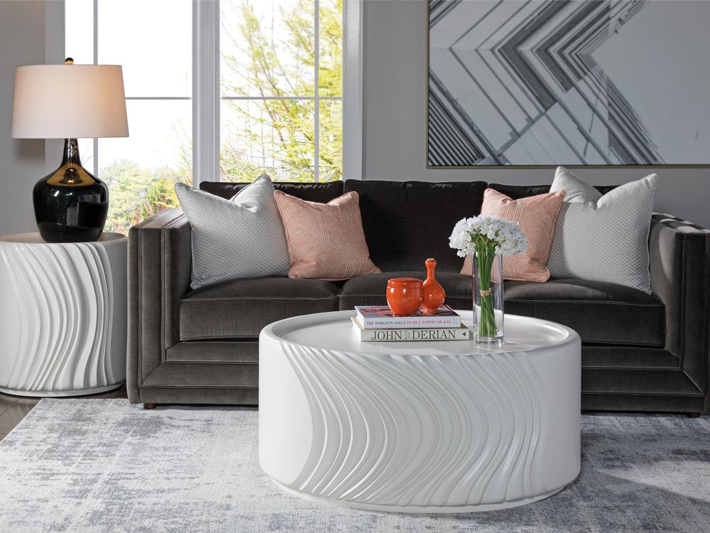 Artistica Home - Signature Designs Volante Rnd Drum Cocktail Tbl, Ivory - 2315-943 veiw 2