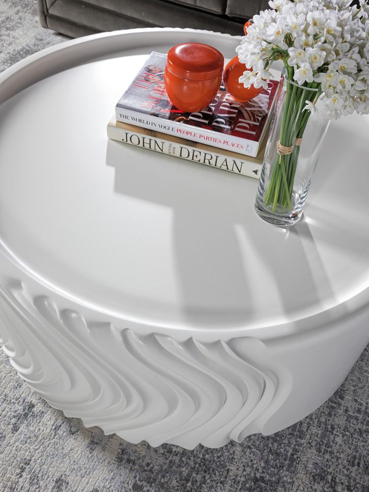 Artistica Home - Signature Designs Volante Rnd Drum Cocktail Tbl, Ivory - 2315-943 veiw 3