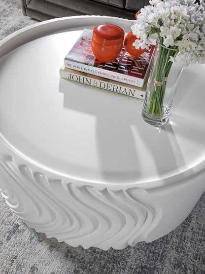 Artistica Home - Signature Designs Volante Rnd Drum Cocktail Tbl, Ivory - 2315-943 veiw 3