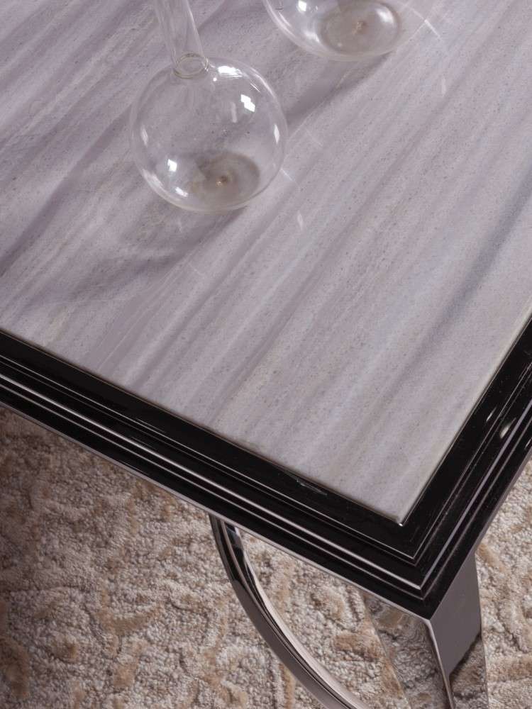 Artistica Home - Signature Designs Ss Sangiovese End Table W/Mt - Polished stainless steel - 2112-959 veiw 2