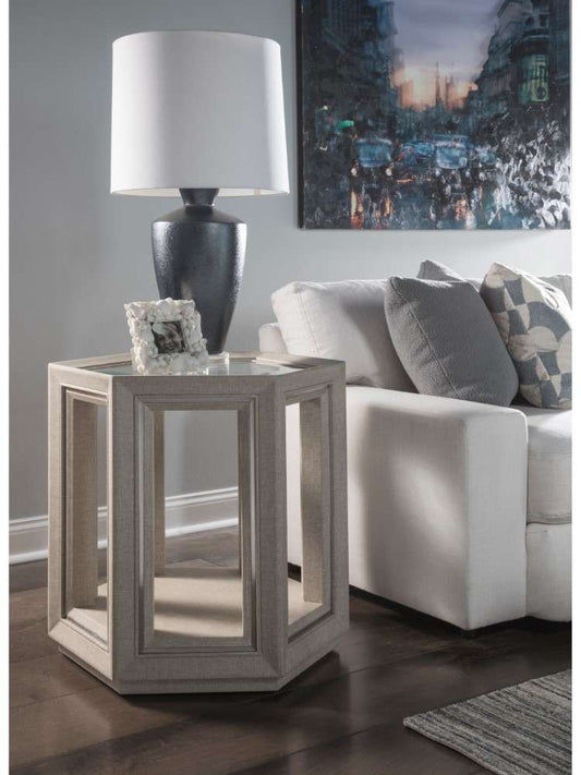 Artistica Home - Signature Designs Zeitgeist Linen Hexagonal End Table - 22.5W x 26D x 26H - 2141-952 veiw 2