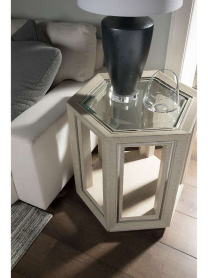 Artistica Home - Signature Designs Zeitgeist Linen Hexagonal End Table - 22.5W x 26D x 26H - 2141-952 veiw 3