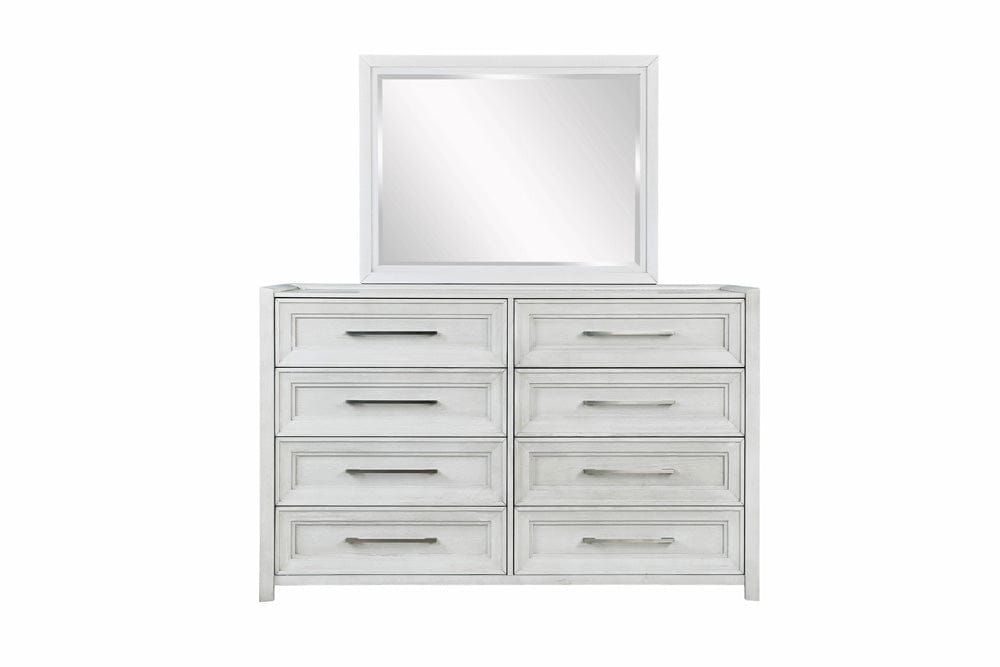 Avalon Furniture - B00967 White Dresser And Mirror - B00967 DM