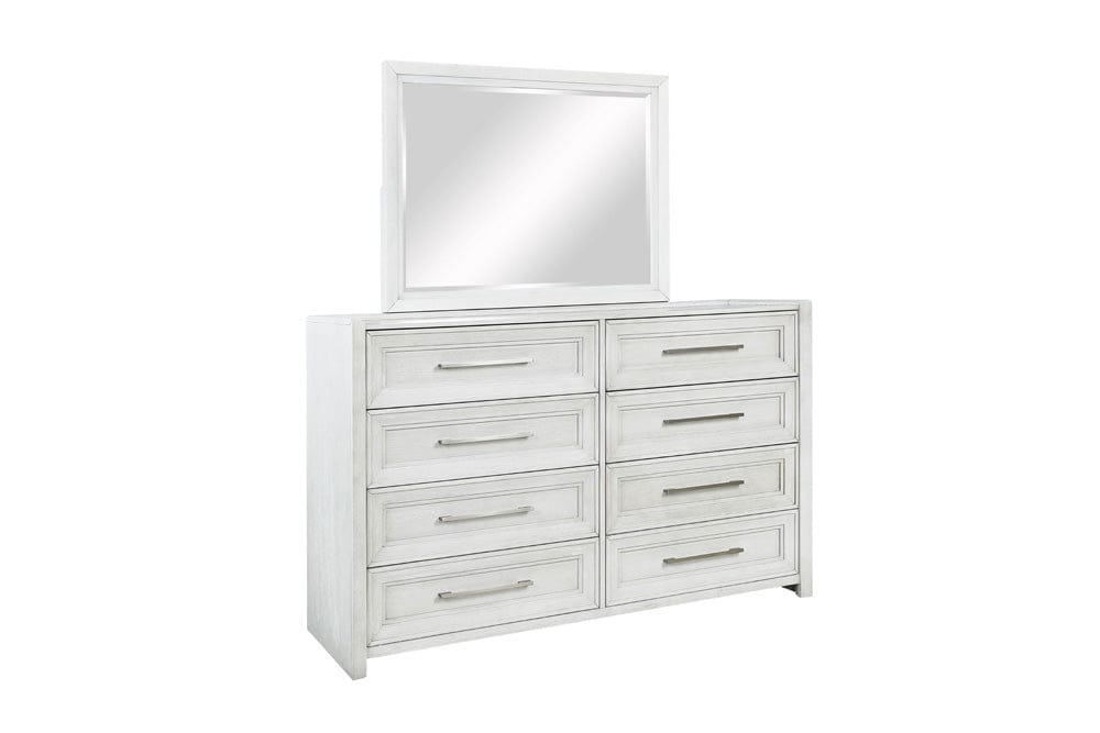 Avalon Furniture - B00967 White Dresser And Mirror - B00967 DM