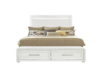 Avalon Furniture - B00967 White King Storage Bed - B00967 6/6 STG-BENCH