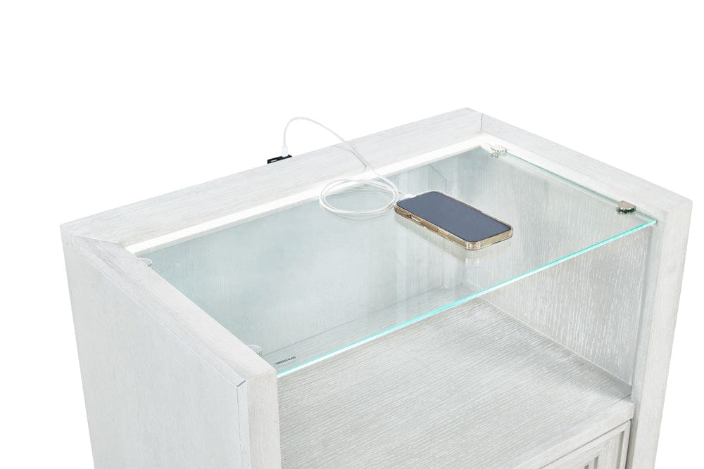 Avalon Furniture - B00967 White Open Nightstand - B00967 ON