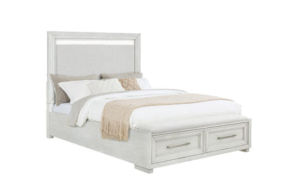Avalon Furniture - B00967 White Queen Storage Bed - B00967 5/0 STG-BENCH