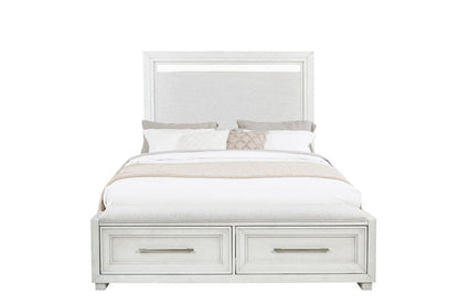 Avalon Furniture - B00967 White Queen Storage Bed - B00967 5/0 STG-BENCH