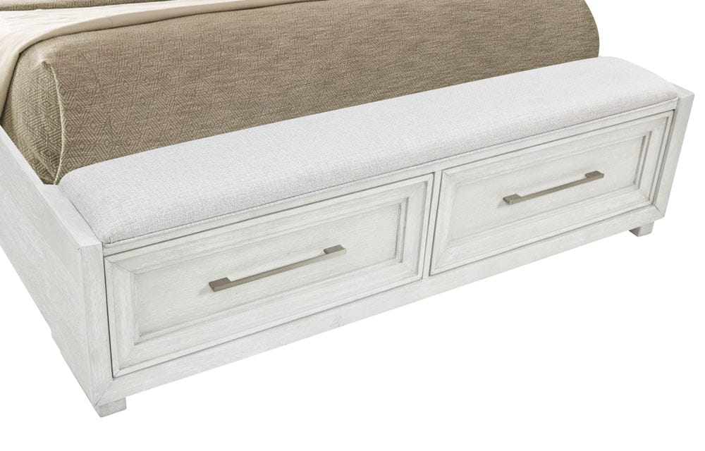 Avalon Furniture - B00967 White Queen Storage Bed - B00967 5/0 STG-BENCH