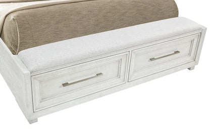 Avalon Furniture - B00967 White Queen Storage Bed - B00967 5/0 STG-BENCH