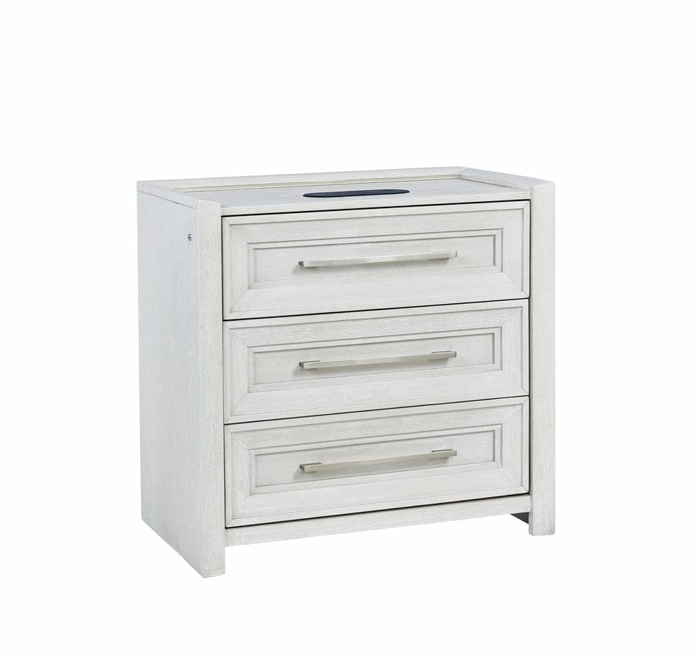 Avalon Furniture - B00967 White Tech Nightstand Tm -Usb/Led/Wireless - B00967 TS