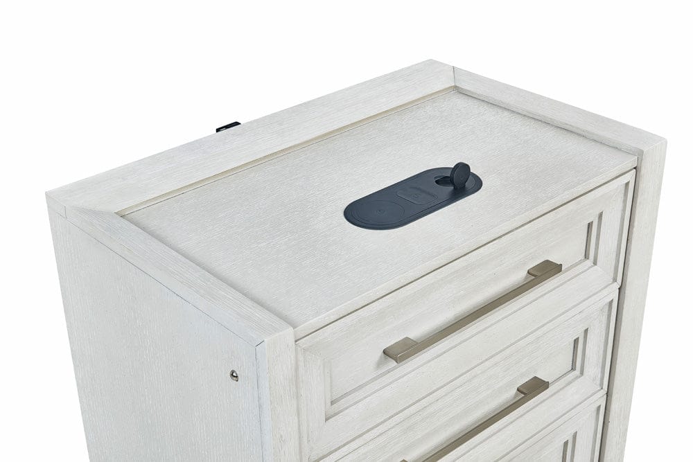 Avalon Furniture - B00967 White Tech Nightstand Tm -Usb/Led/Wireless - B00967 TS