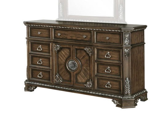 Avalon Furniture - B01920  Medium Oak Dresser - B01920 D-C view 1