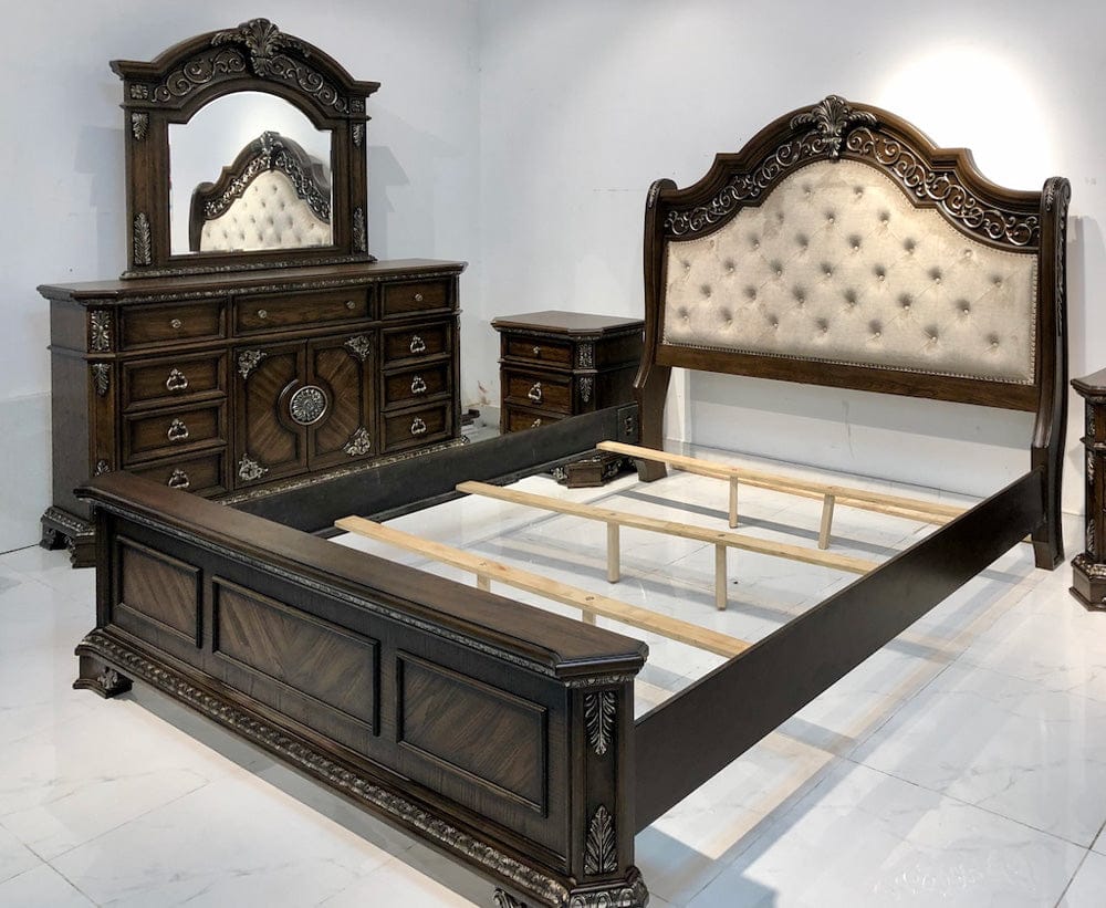 Avalon Furniture - B01920  Medium Oak King Bed - B01920 6/6