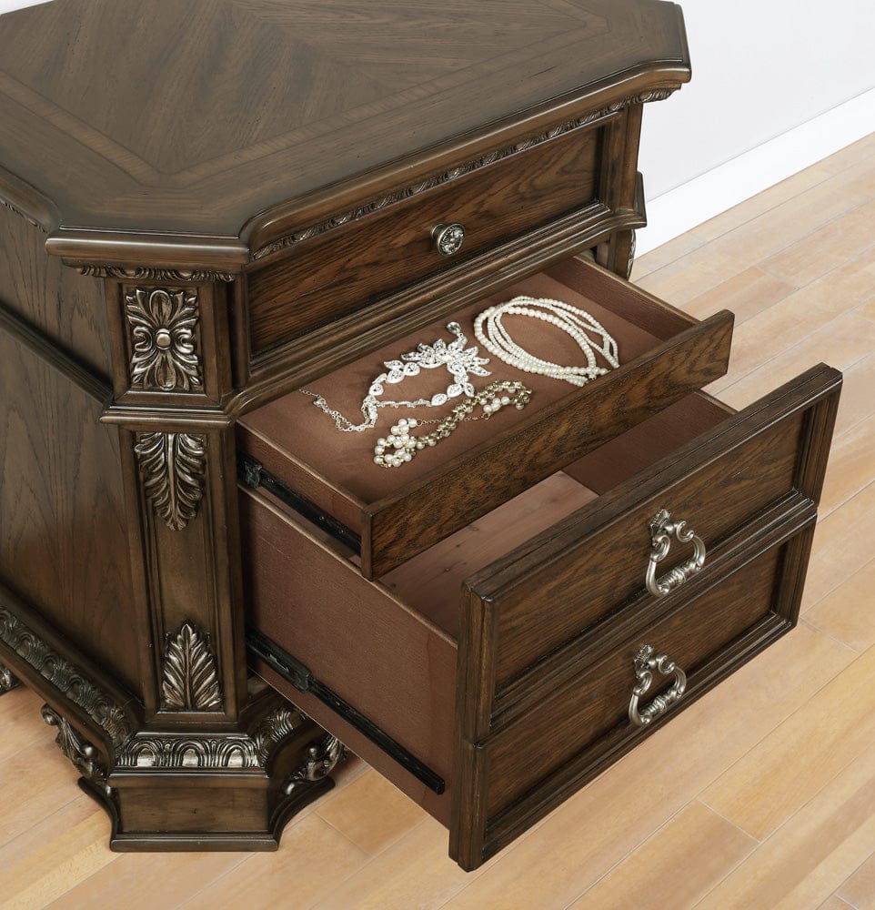 Avalon Furniture - B01920  Medium Oak Nightstand - B01920 N-C view 2