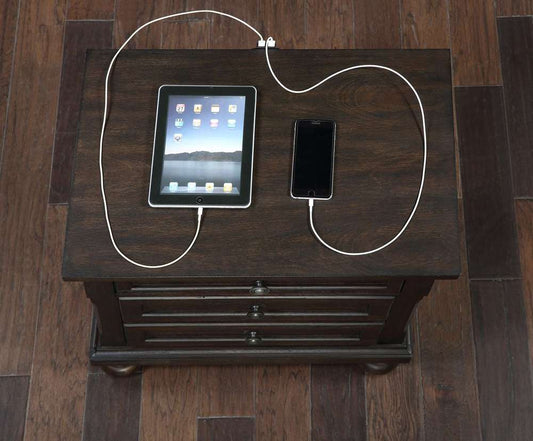 Avalon Furniture - Lauren Nightstand with Usb and Hidden Drawer - B02255 N-C veiw 2