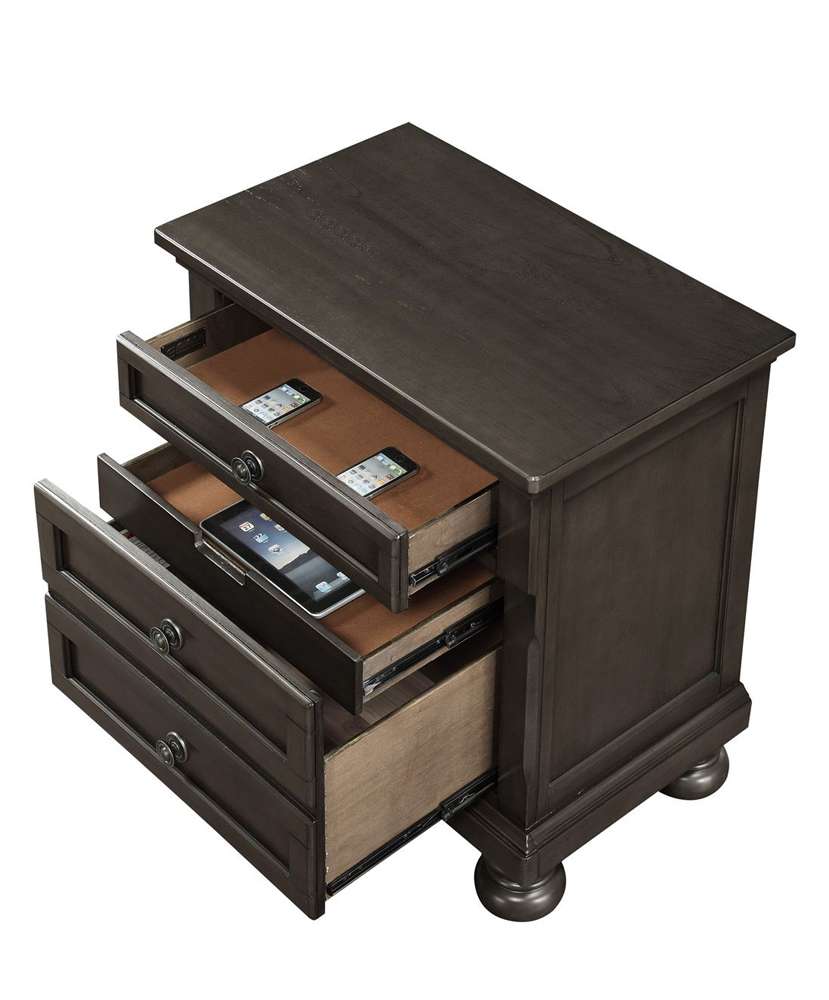 Avalon Furniture - Soriah 2 Drawers Nightstand with Hidden Drawer and Usb Charger - B1061X N-C veiw 2
