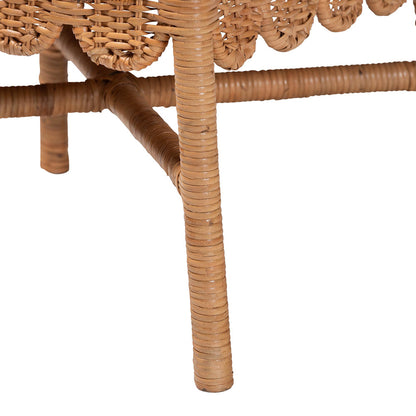 bali & pari - Abagale Set of 2 Dining Chairs in Light Honey - Abagale/Flower-Light Honey Rattan-Cushion-DC view 5