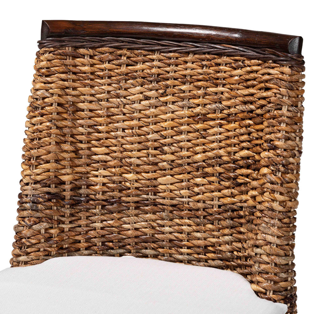 bali & pari - Abbas Dining Chair in Natural Brown/White/Dark Brown - MD-39696 Magic-Dark Brown/Abaca Natural-DC view 5