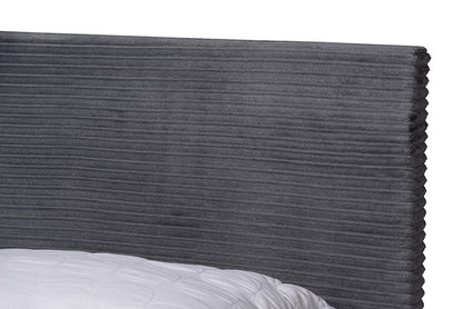 bali & pari - Abberton Queen Size Bed - Abberton-Grey Velvet-Queen view 4