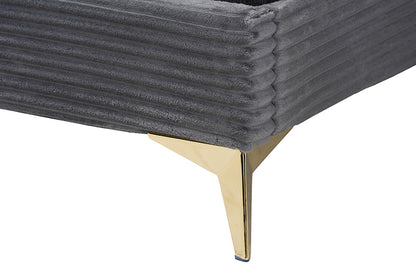 bali & pari - Abberton Queen Size Bed - Abberton-Grey Velvet-Queen view 6