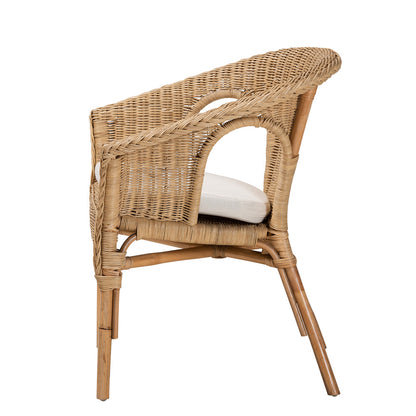 bali & pari - Abbey Dining Chair in White/Natural Brown - 12717-Rattan-DC view 3