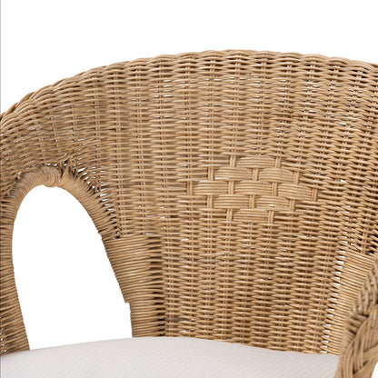 bali & pari - Abbey Dining Chair in White/Natural Brown - 12717-Rattan-DC view 5