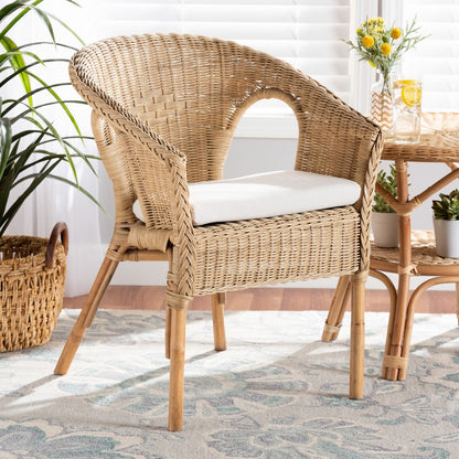 bali & pari - Abbey Dining Chair in White/Natural Brown - 12717-Rattan-DC view 8