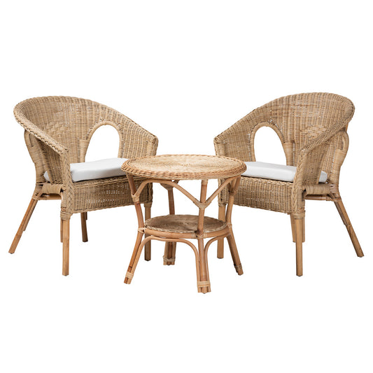 bali & pari - Abbey Living Room Set in White/Natural Brown - Abbey-Rattan-3PC Set view 1