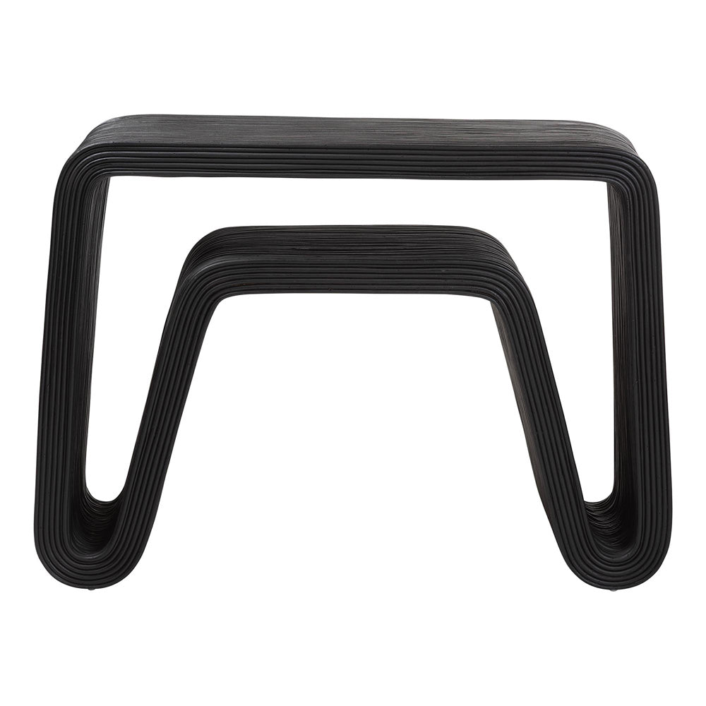 bali & pari - Abebi Console Table in Black - Abebi-Black Rattan-Console Table view 2