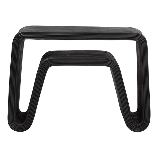 bali & pari - Abebi Console Table in Black - Abebi-Black Rattan-Console Table view 2