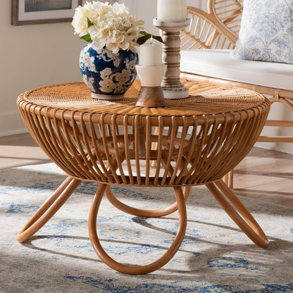 bali & pari - Abel Coffee Table in Light Honey - Abel-Light Honey Rattan Coffee Table view 7