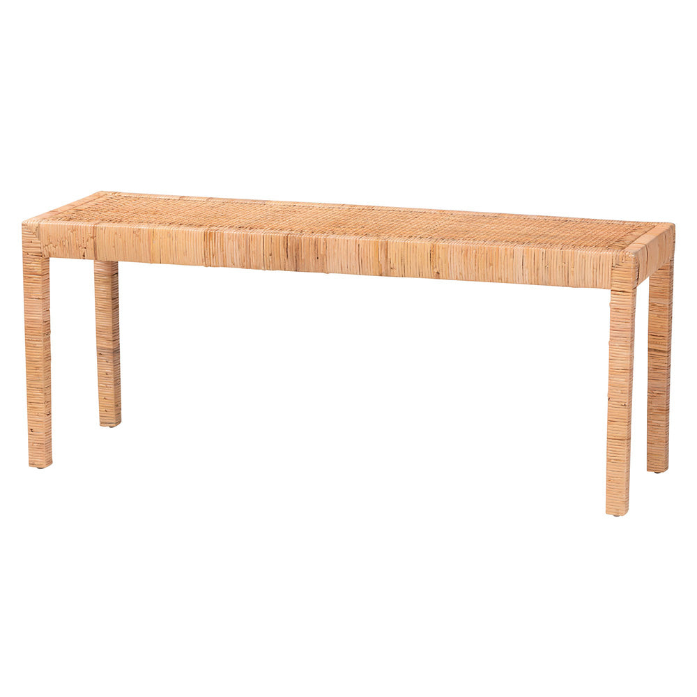 bali & pari - Abelia Bench in Natural Brown - Abelia-Rattan-Bench-Large view 1